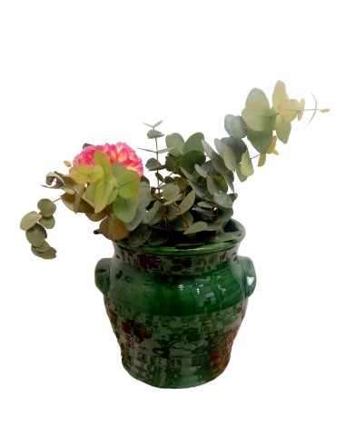 Green ceramic vase