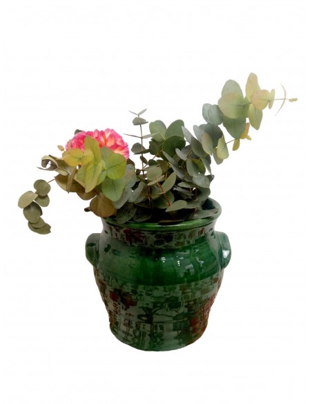 Green ceramic vase