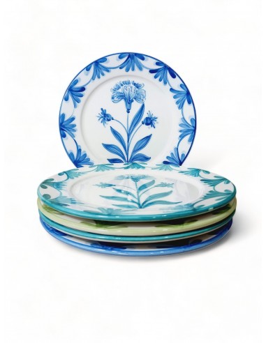 Set of 5 colourful Ceramic Salad plates